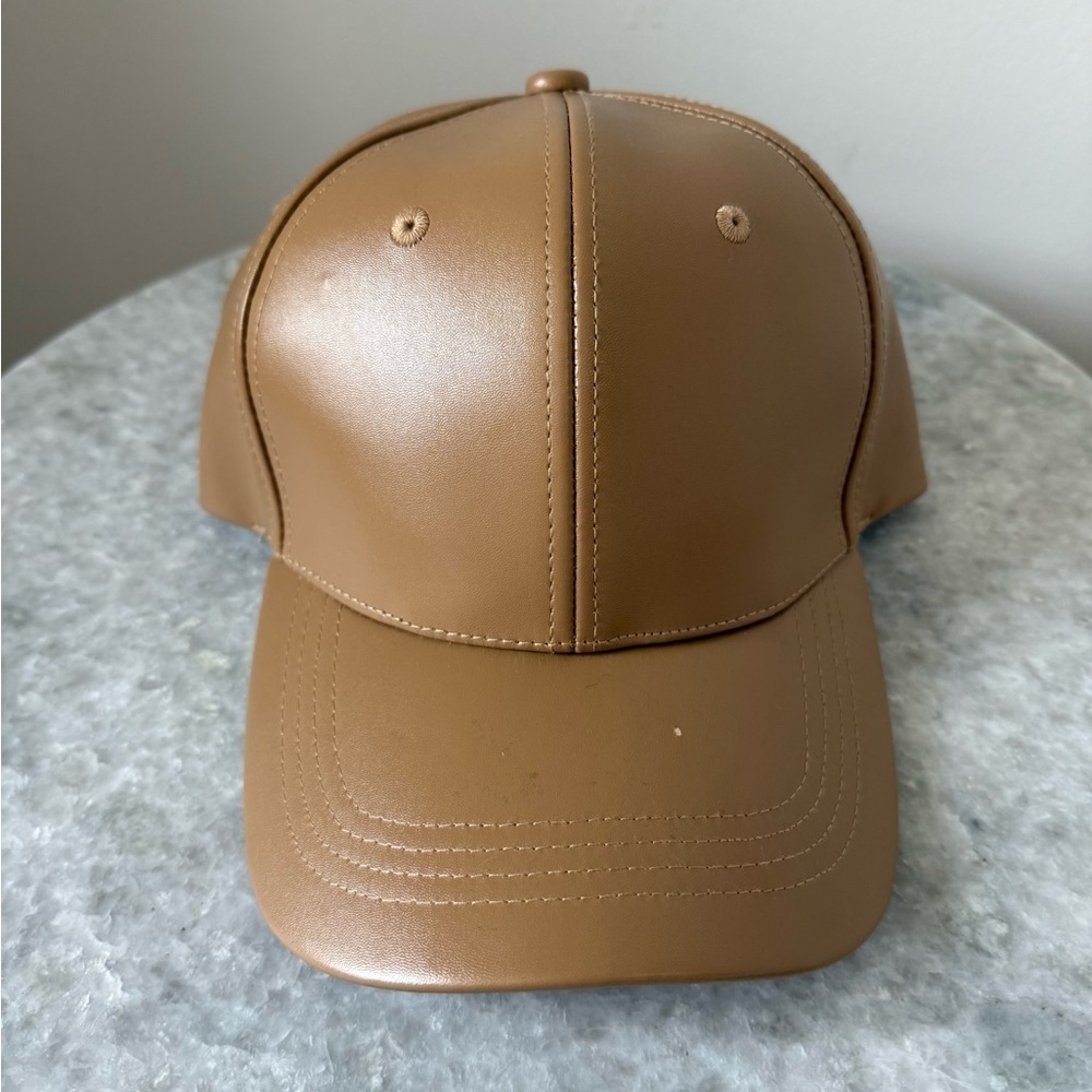 Brown Polyurethane Baseball Cap - Picture 2 of 5